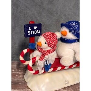 VTG 2002 Christmas International Sledding Singing Snowman Box Works 14" Animated